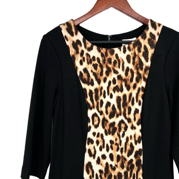 NEW NWT Chicos So Slimming 0.5 Small/Medium Black Business Dress Leopard Dinner - Picture 4 of 8